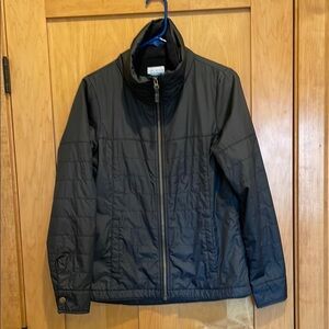 Columbia Shining Light Black Quilted Jacket Fleece Lined Small Full Zip